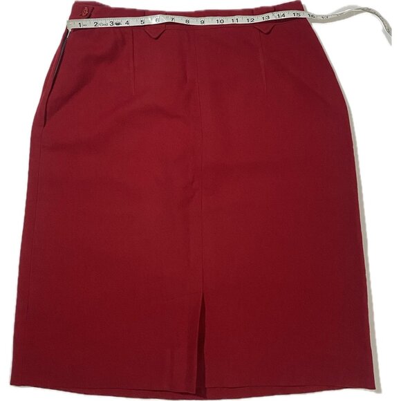 Pendleton Vintage 1950s 100% Wool Red Western Skirt Size 16 Belt Loops - Picture 7 of 8